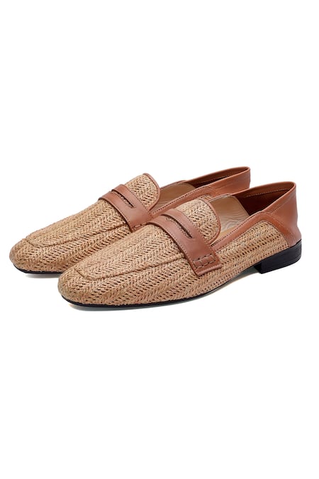 Buy_Shutiq_Brown Bere Seole Tan Penny Loafers _Online_at_Aza_Fashions
