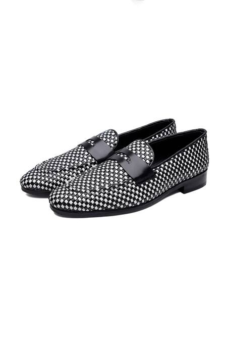 Buy_Shutiq_Black Tessera Penny Bar Loafers _Online_at_Aza_Fashions