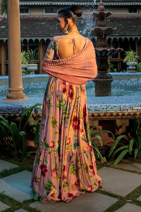 Affroz Floral Hand Embroidered Lehenga Set 