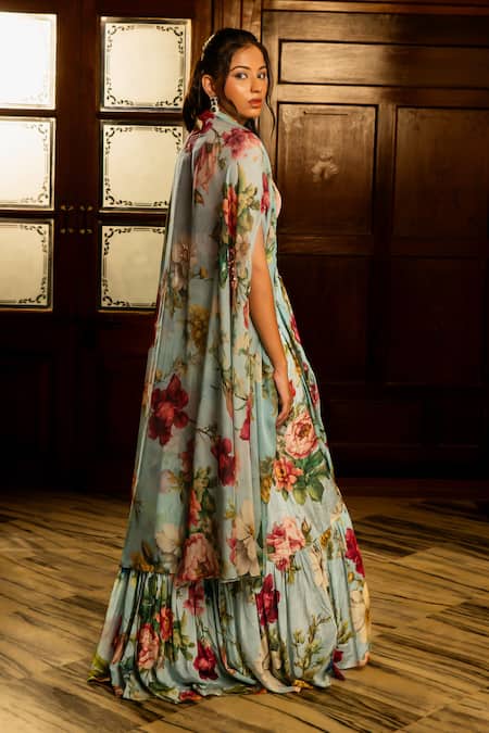 Affroz Floral Organza Silk Lehenga Set 