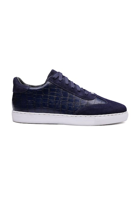 Shutiq_Blue Pelle Croco Navy Sneakers _Online_at_Aza_Fashions