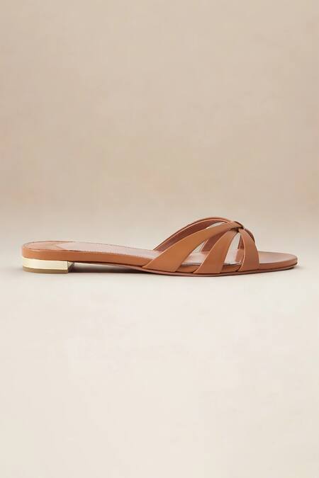 Sephyr Aine Beige Genuine Leather Flats 