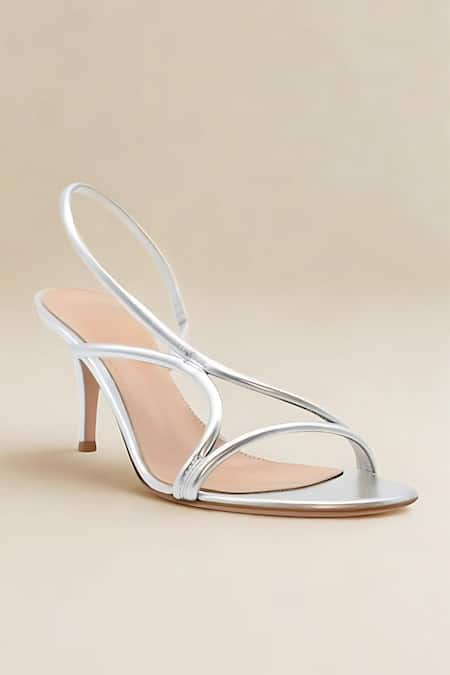 Sephyr Bianca Silver Genuine Leather Stiletto Heels 