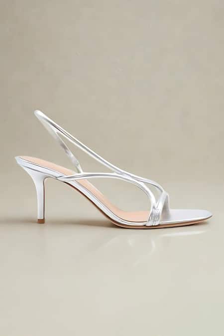 Sephyr Bianca Silver Genuine Leather Stiletto Heels 
