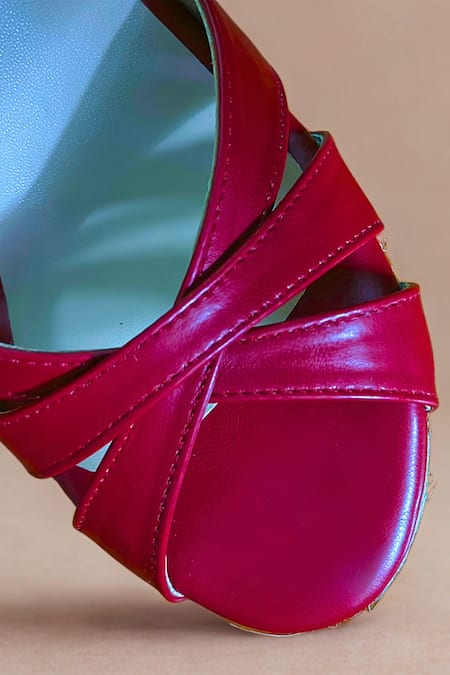 Sephyr_Wine Cici Red Platform Wedges _Online_at_Aza_Fashions