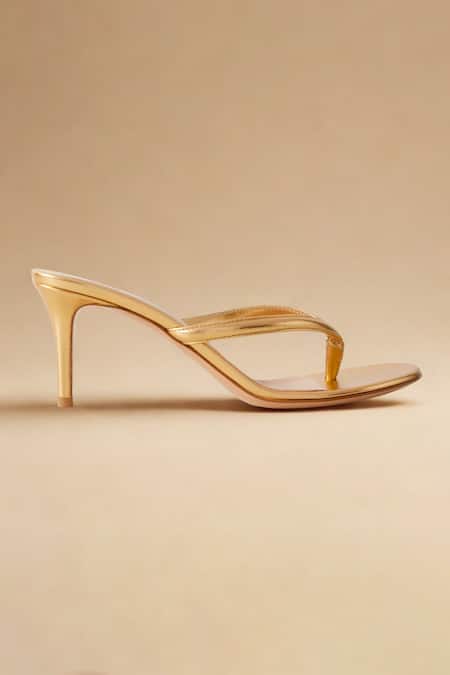 Sephyr Bellona Gold Metallic Stiletto Heels 