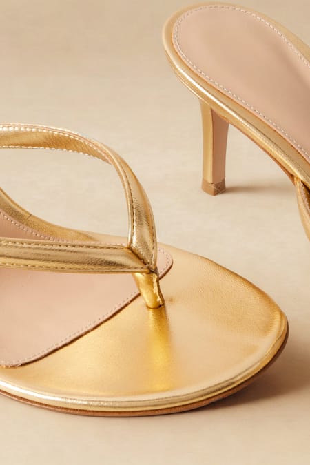 Sephyr Bellona Gold Metallic Stiletto Heels 