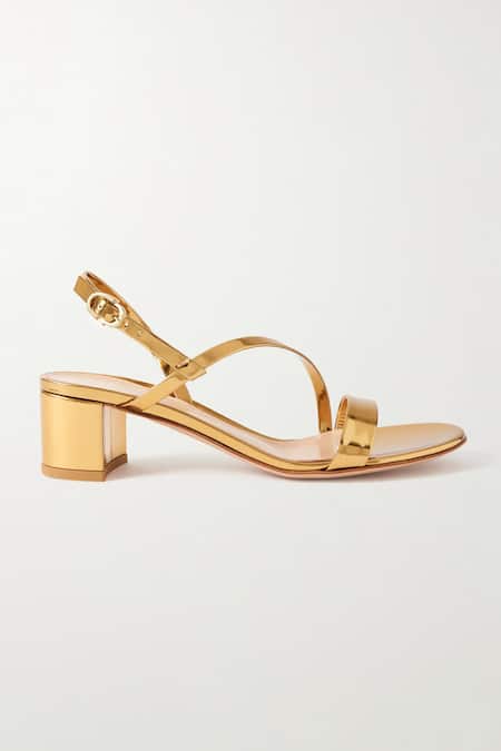 Sephyr Tyla Gold Metallic Block Heels 