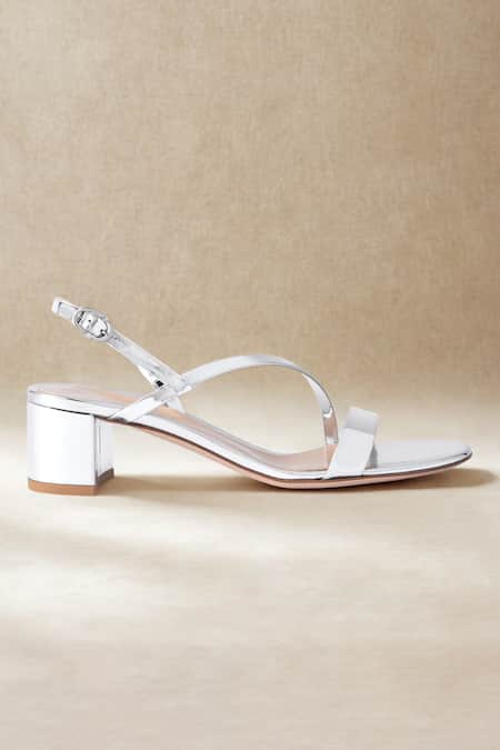 Sephyr Tyla Silver Metallic Block Heels 
