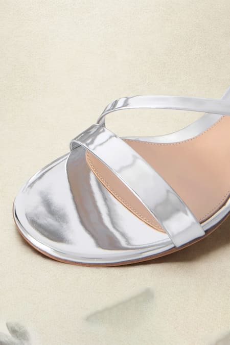 Sephyr_Silver Tyla Metallic Block Heels _Online_at_Aza_Fashions
