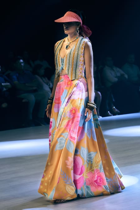 Rishi And Vibhuti Designer Palette Prose Lehenga Set 