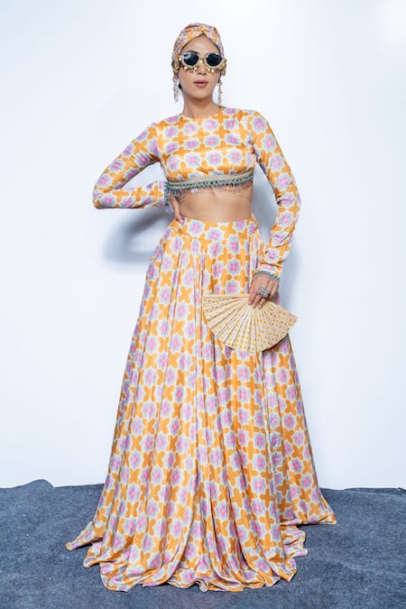 Rishi And Vibhuti Sunset Lehenga Set  