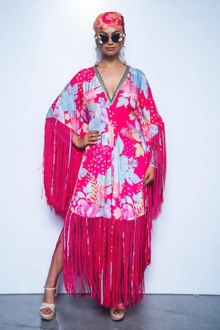 Rishi And Vibhuti Fuchsia Dream Kaftan 