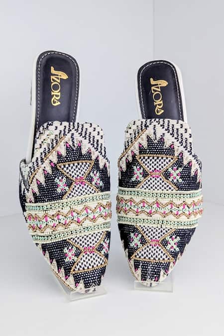 Azora Riwayaat Jacquard Embellished Heels 