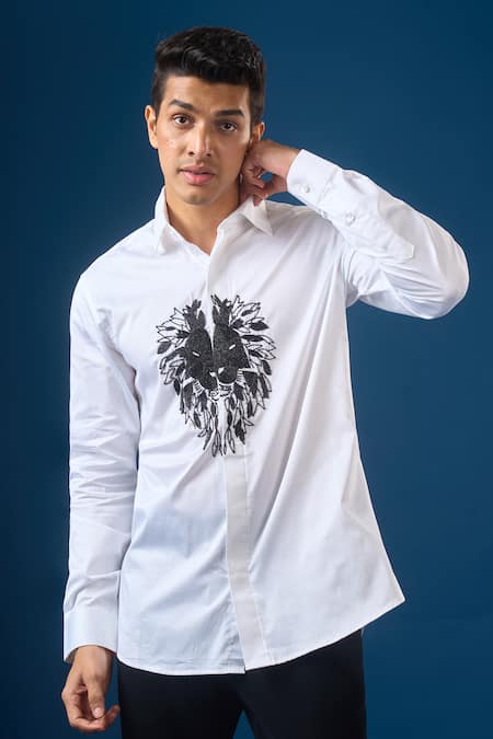 Shop_Rng Safawala_White Crepe, Silk Beads Embroidered _Online_at_Aza_Fashions