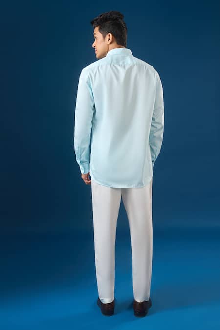 Rng Safawala Sky Blue Floral Shirt 