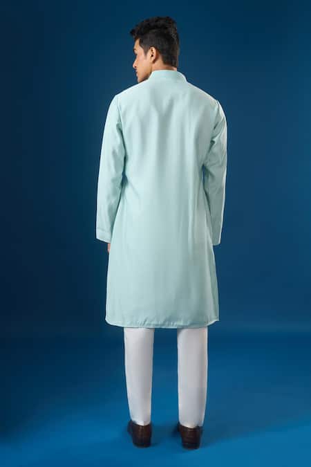 Rng Safawala Sky Blue Floral Printed Kurta Set 