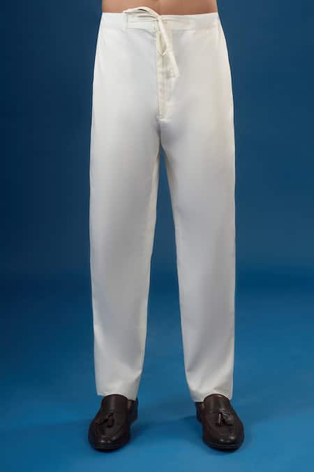 Countrymade_Navy Embroidery Blue Horizontal Line Kurta Set _at_Aza_Fashions