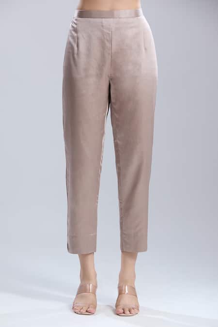 Prisho_Fuchsia Embroidery Round Neck 3d Floral Kaftan And Pant Set _Online_at_Aza_Fashions