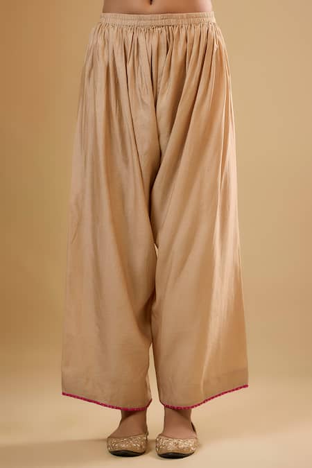 Buy Label Niti Bothra Ivory Silk Mandarin Collar Embroidered Kurta With Pant Online at Aza Fashions Buy_Label Niti Bothra_Ivory Silk Mandarin Collar Embroidered Kurta With Pant _Online_at_Aza_Fashions