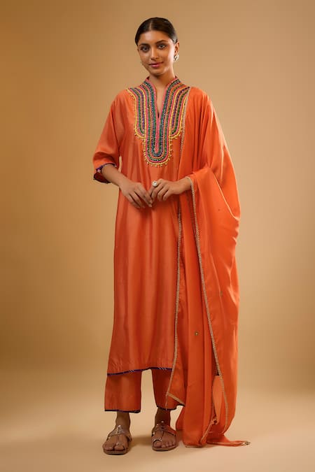 Label Niti Bothra Yoke Embroidered Kurta With Pant 