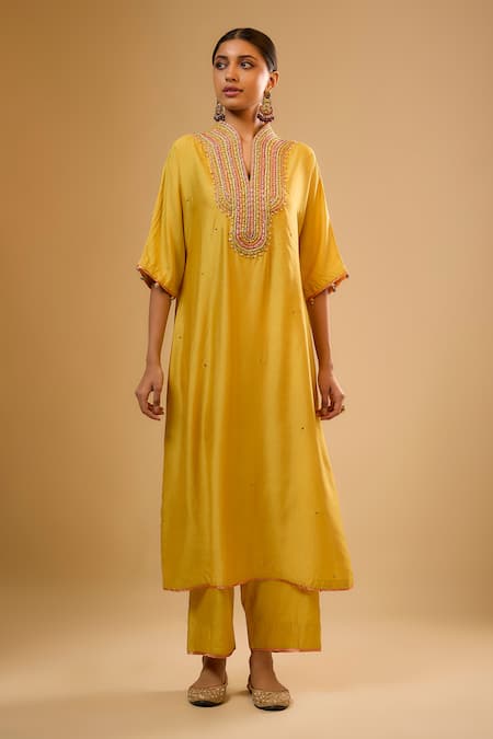 Label Niti Bothra Yoke Embroidered Kurta With Pant 