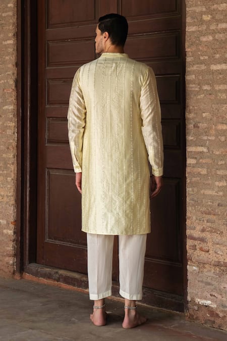 Preevin Lemon Line Full Embroidered Kurta With Pant 
