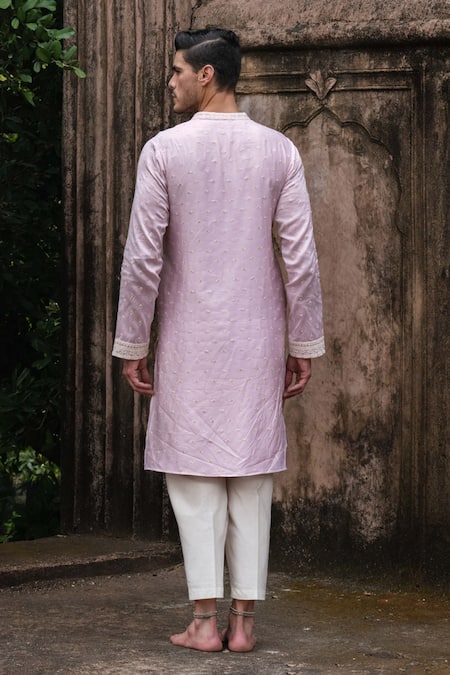 Preevin Onion Big Border Full Embroidered Kurta With Pant 