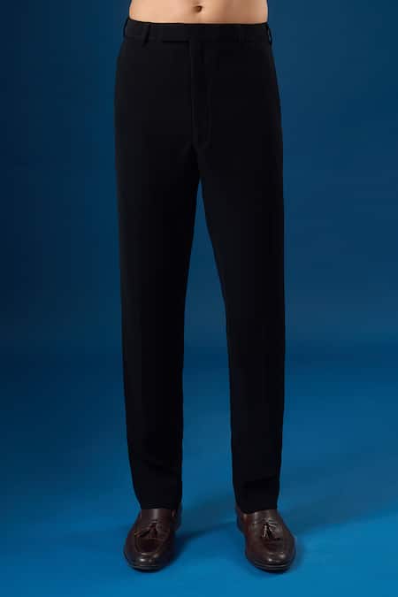 Buy_Rng Safawala_Black Velvet Sequins, Embroidery Coal Velour Bandhgala Set 