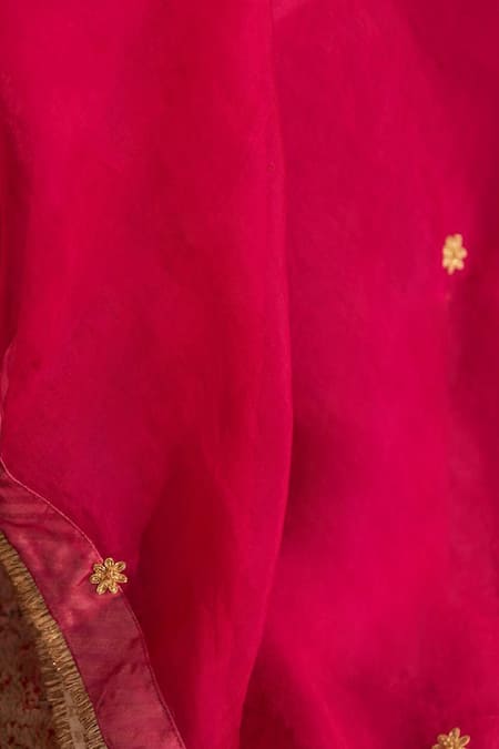 Sheetal Batra Pink Silk Organza Embroidery V-neck Hiba Kaftan Set Online at Aza Fashions Sheetal Batra_Pink Silk Organza Embroidery V-neck Hiba Kaftan Set _Online_at_Aza_Fashions