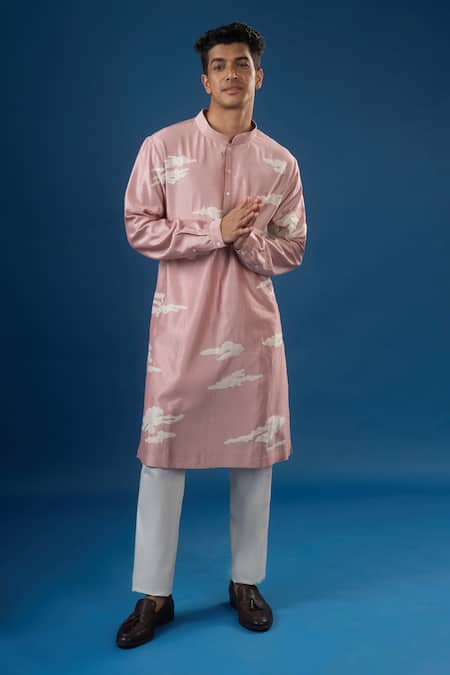 Buy Countrymade Pink Embroidery Old Rose Abstract Cloud Kurta Set Online at Aza Fashions Buy_Countrymade_Pink Embroidery Old Rose Abstract Cloud Kurta Set _Online_at_Aza_Fashions