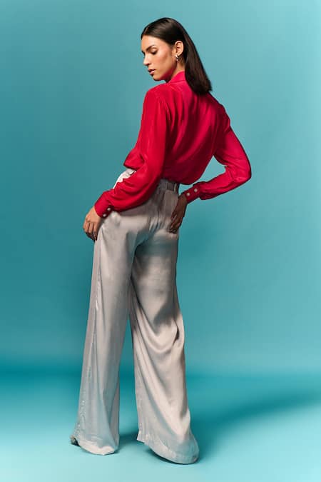 Emblaze Hot Pink & Red Embellished Shirt 