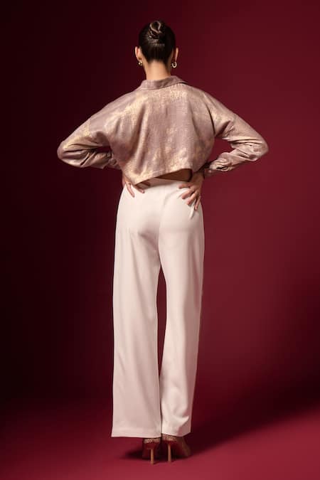 Emblaze Golden Foil Crop Shirt 