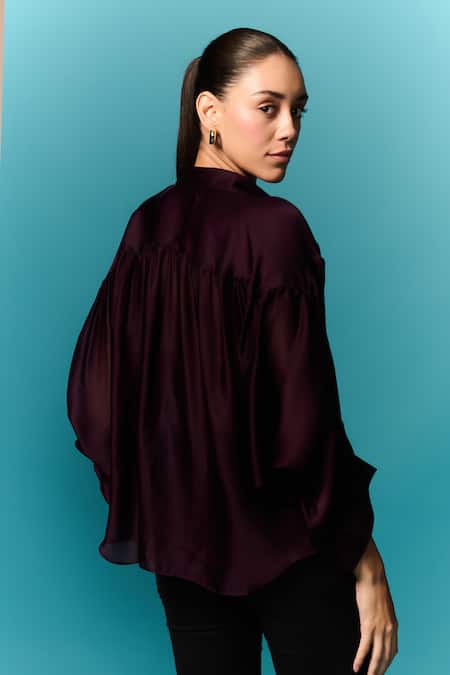 Emblaze Purple Pleated Shirt 