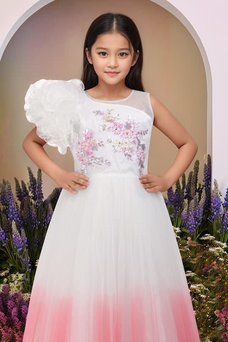 Buy Petite Pomme Pink Net Embroidery, Sequins Gown Online at Aza Fashions Buy_Petite Pomme_Pink Net Embroidery, Sequins Gown_Online_at_Aza_Fashions