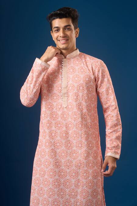 Buy Arihant Rai Sinha Yellow Silk Embroidery Lucknowi Kurta And Pant Set Buy_Arihant Rai Sinha_Yellow Silk Embroidery Lucknowi Kurta And Pant Set