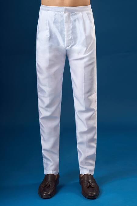 Shop Arihant Rai Sinha Yellow Silk Embroidery Lucknowi Kurta And Pant Set Shop_Arihant Rai Sinha_Yellow Silk Embroidery Lucknowi Kurta And Pant Set