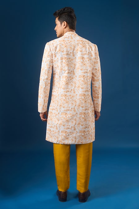 Arihant Rai Sinha Lucknowi Print Sherwani Set 