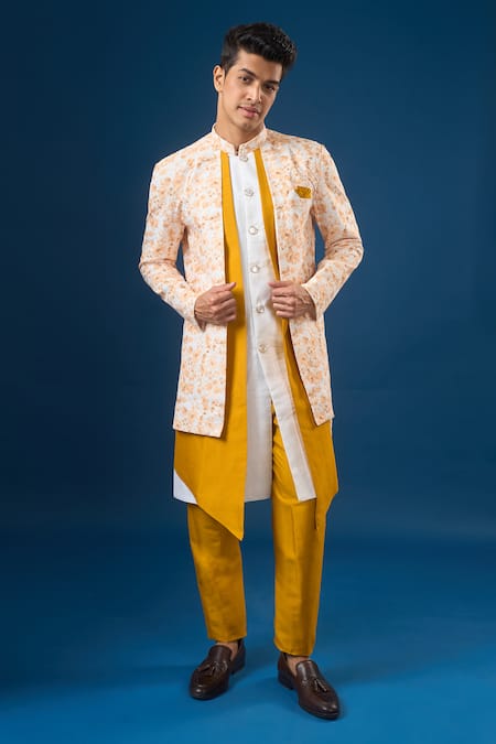 Arihant Rai Sinha Lucknowi Print Sherwani Set 