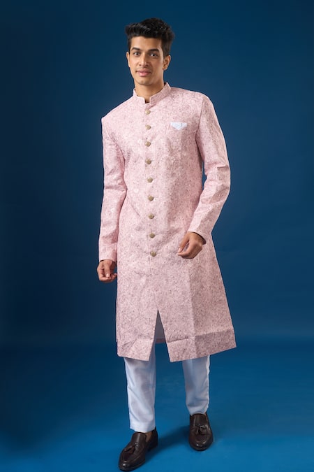 Arihant Rai Sinha Light Purple Lucknowi Sherwani Set 