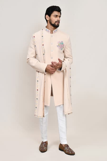 Arihant Rai Sinha Cream Sherwani Set 