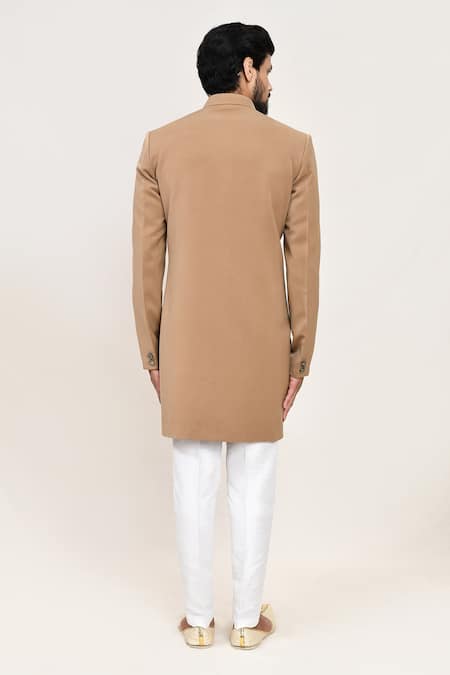 Arihant Rai Sinha Chikoo Sherwani & White Pant Set 