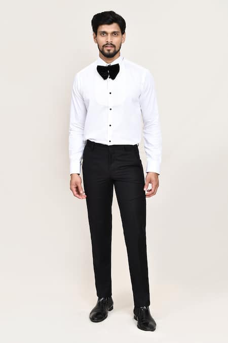 Arihant Rai Sinha_Black Velvet Embroidery Tuxedo Set _Online_at_Aza_Fashions