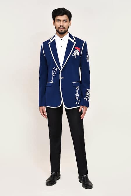 Arihant Rai Sinha Blue Embroidered Coat Set 