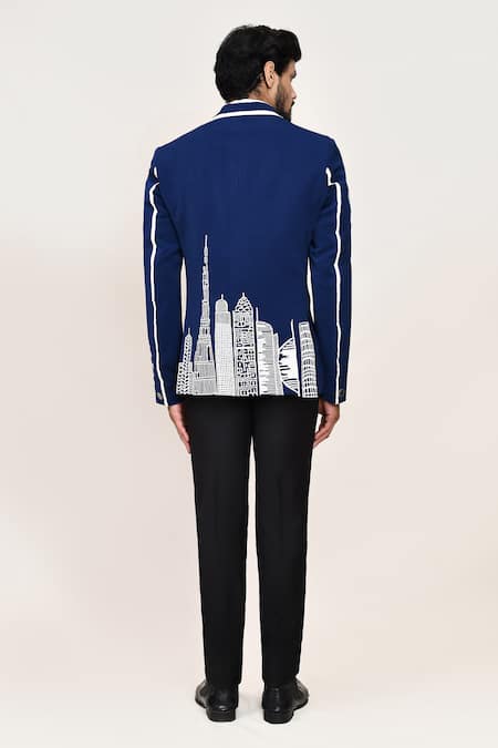 Arihant Rai Sinha Blue Embroidered Coat Set 