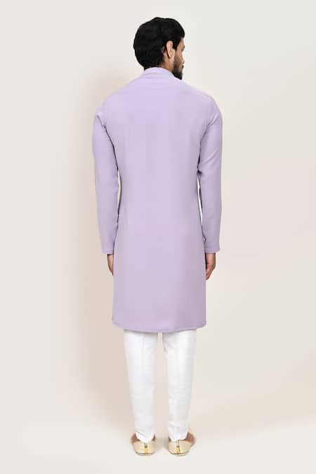 Arihant Rai Sinha Mauve Imported Lachka Kurta & White Pant Set 