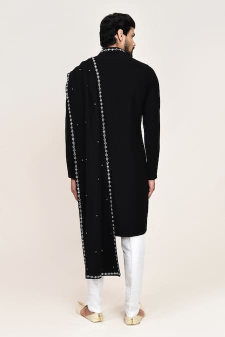 Arihant Rai Sinha Black Embroidered Kurta Set 