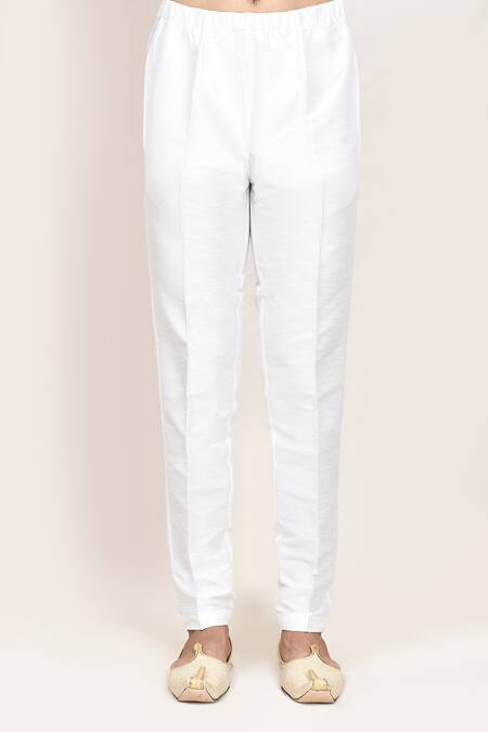 Shop_Arihant Rai Sinha_Peach Art Silk Kurta And Pant Set _Online_at_Aza_Fashions