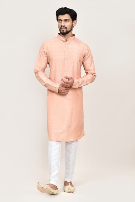 Buy_Arihant Rai Sinha_Peach Art Silk Kurta And Pant Set 
