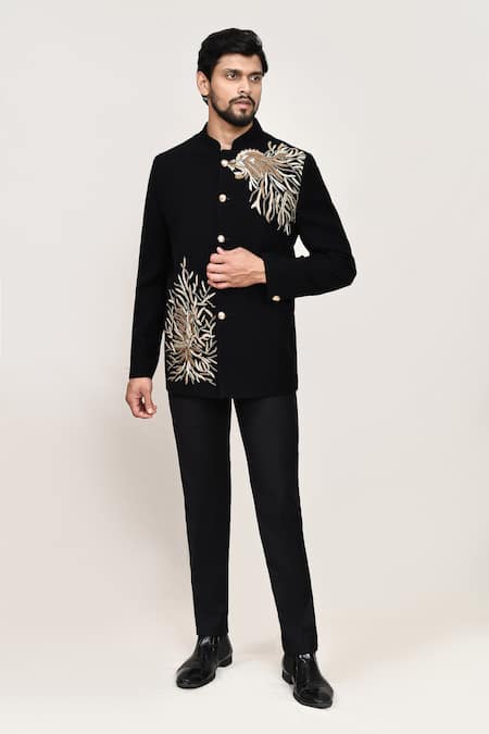 Arihant Rai Sinha Black Embroidered Coat & Pant Set 